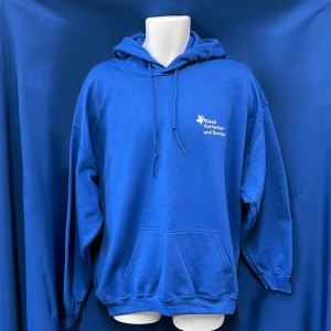 Blue Hoodie White Vinyl Front